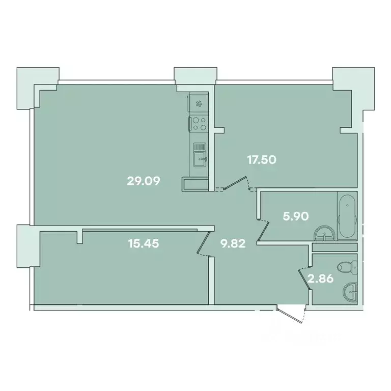 2-к кв. Иркутская область, Иркутск ул. Петрова, 18 (80.96 м) - Фото 1