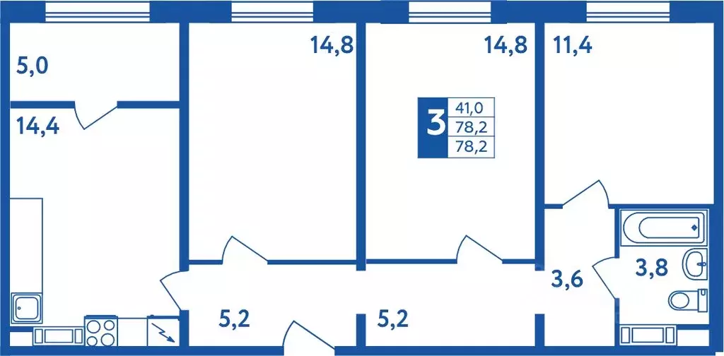 3-к кв. Башкортостан, Уфа Дема жилрайон, Новая Дема жилой комплекс ... - Фото 1