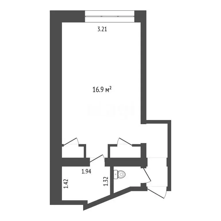 1к в -комнатной квартире (18.1 м) - Фото 1