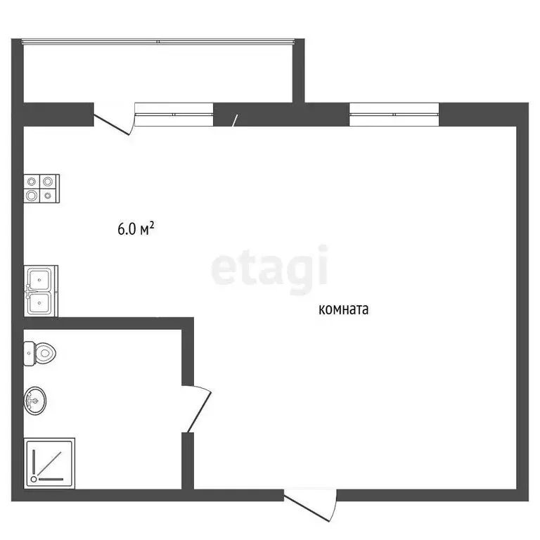 1-комнатная квартира: Севастополь, Парковая улица, 7 (35.6 м) - Фото 1