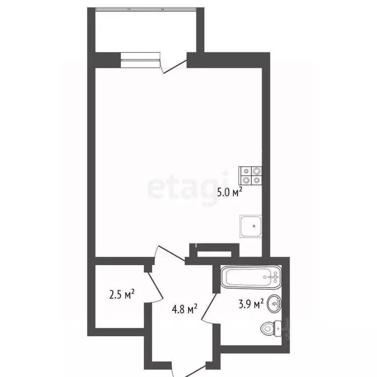 Студия Ростовская область, Ростов-на-Дону ул. Оганова, 20с3 (37.4 м) - Фото 2