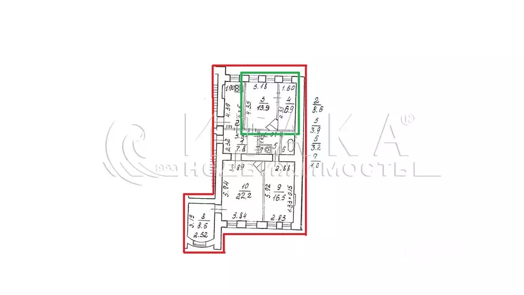 Комната Санкт-Петербург Рузовская ул., 23 (20.8 м) - Фото 2