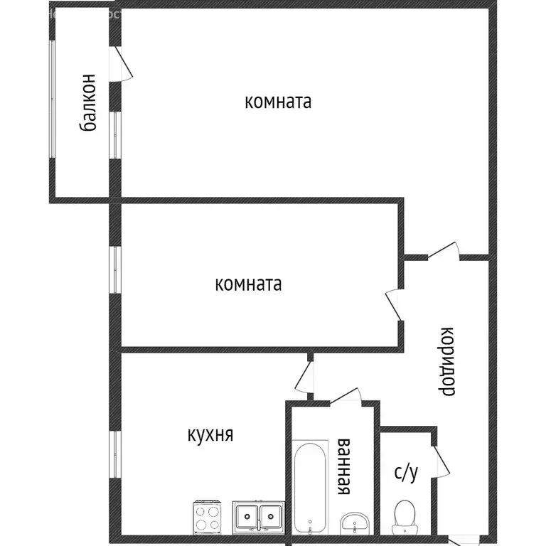 2-комнатная квартира: Нижний Тагил, улица Зари, 65 (43.9 м) - Фото 1