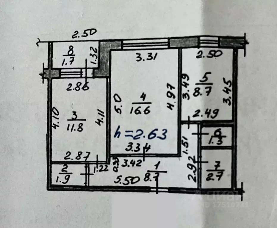 2-к кв. Башкортостан, Стерлитамак ул. Артема, 142 (53.4 м) - Фото 2