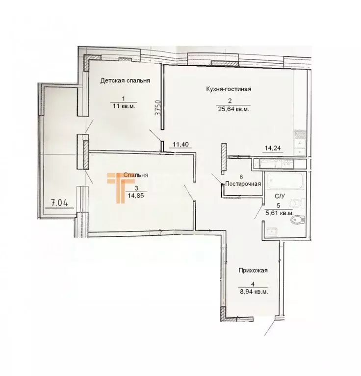 3-к кв. Пермский край, Пермь ул. Революции, 21А (75.0 м) - Фото 2
