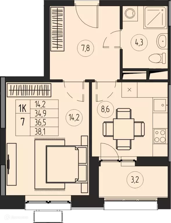 Продаётся 1-к квартира, 36.5 м - Фото 0