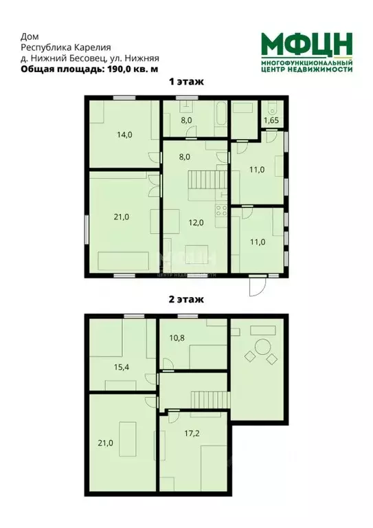 Дом в Карелия, Прионежский район, Шуйское с/пос, д. Бесовец ул. Нижняя ... - Фото 2