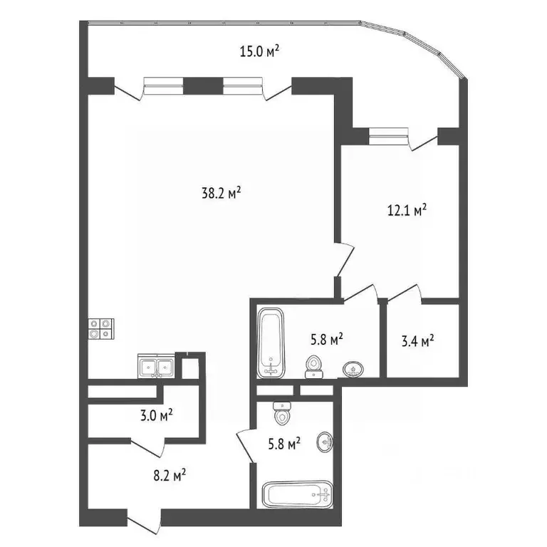 2-к кв. Крым, Ялта ул. Халтурина, 36А (92.39 м) - Фото 1