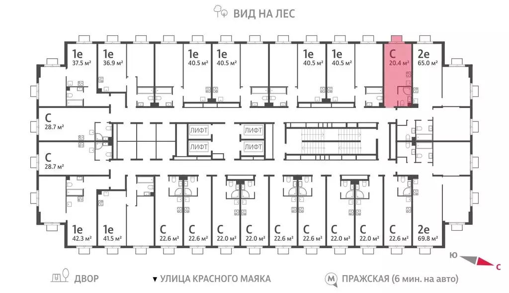 Квартира-студия: Москва, жилой комплекс Парксайд, 4 (20.4 м) - Фото 1