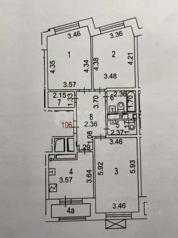 3-к кв. Москва Русаковская ул., 2 (87.0 м) - Фото 0