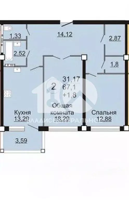 2-к кв. Новосибирская область, Новосибирск Горский мкр, 10 (65.5 м) - Фото 1