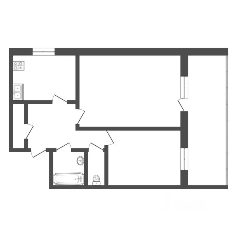 2-к кв. Тюменская область, Тюмень Амурская ул., 68 (47.0 м) - Фото 2