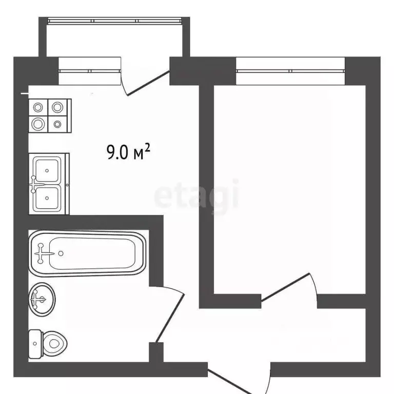 1-к кв. Ярославская область, Рыбинск ул. Кирова, 32 (34.3 м) - Фото 1