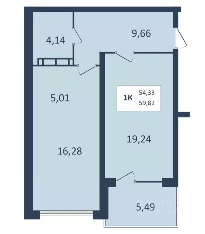 1-к кв. Ставропольский край, Кисловодск  (59.82 м) - Фото 1