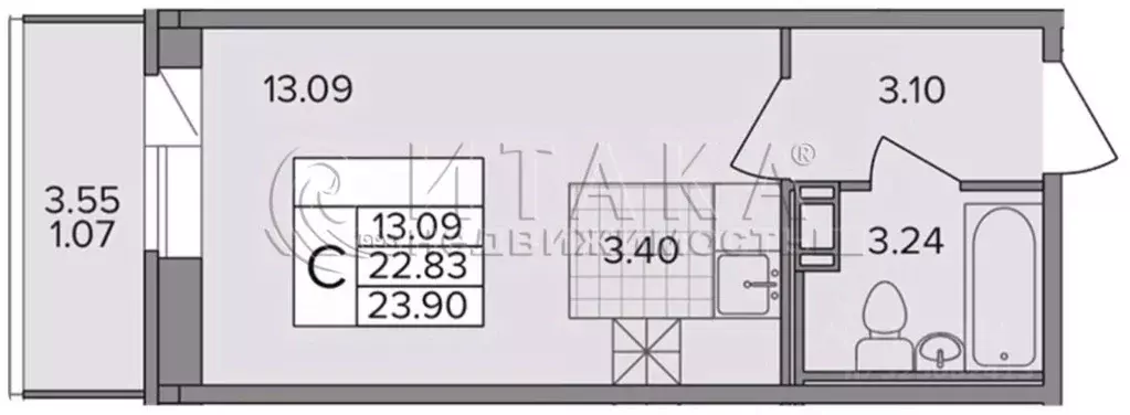 Студия Ленинградская область, Всеволожский район, д. Новое Девяткино ... - Фото 1