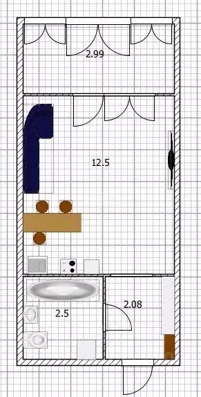 Студия Ульяновская область, Ульяновск Камышинская ул., 21 (21.0 м) - Фото 2