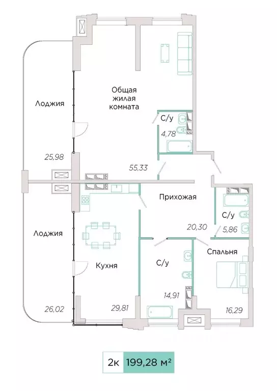 2-к кв. Самарская область, Тольятти Спортивная ул., 21 (199.28 м) - Фото 0