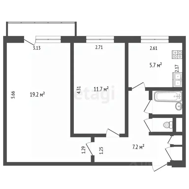 2-к кв. Москва Хабаровская ул., 23К1 (48.3 м) - Фото 2