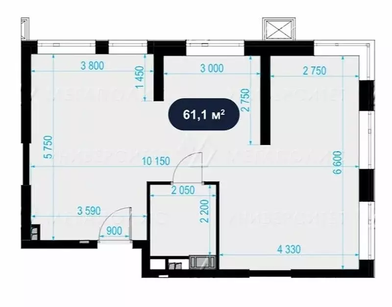 Офис (61 м) - Фото 1