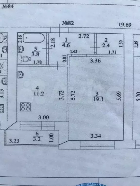 1-к. квартира, 41,1 м, 13/16 эт. - Фото 0