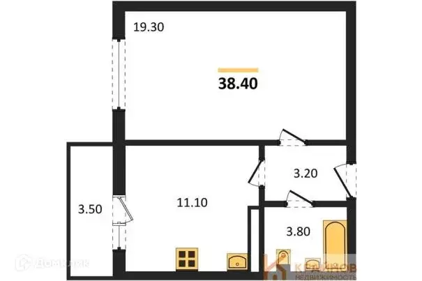 Продаётся 1-к квартира, 38.4 м - Фото 1