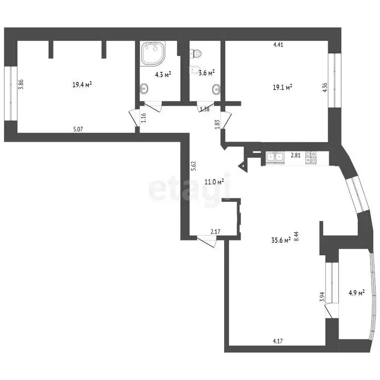 2-комнатная квартира: Тюмень, микрорайон Тюменский-1, улица Николая ... - Фото 1