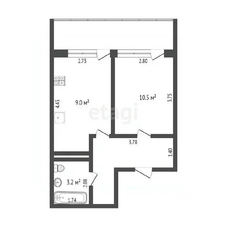 1-к кв. Вологодская область, Вологда ул. Карла Маркса, 33 (32.4 м) - Фото 1