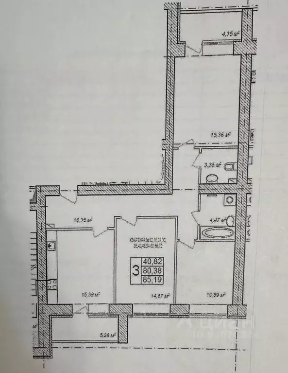 3-к кв. Владимирская область, Владимир ул. Родионовка, 14к1 (85.2 м) - Фото 1