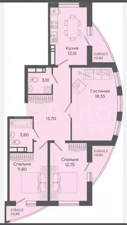 3-к. квартира, 85 м, 10/19 эт. - Фото 0