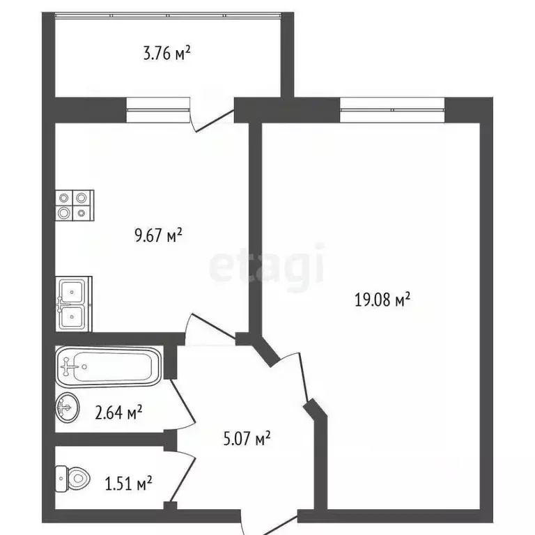 1-к кв. Челябинская область, Миасс просп. Макеева, 73 (38.5 м) - Фото 2