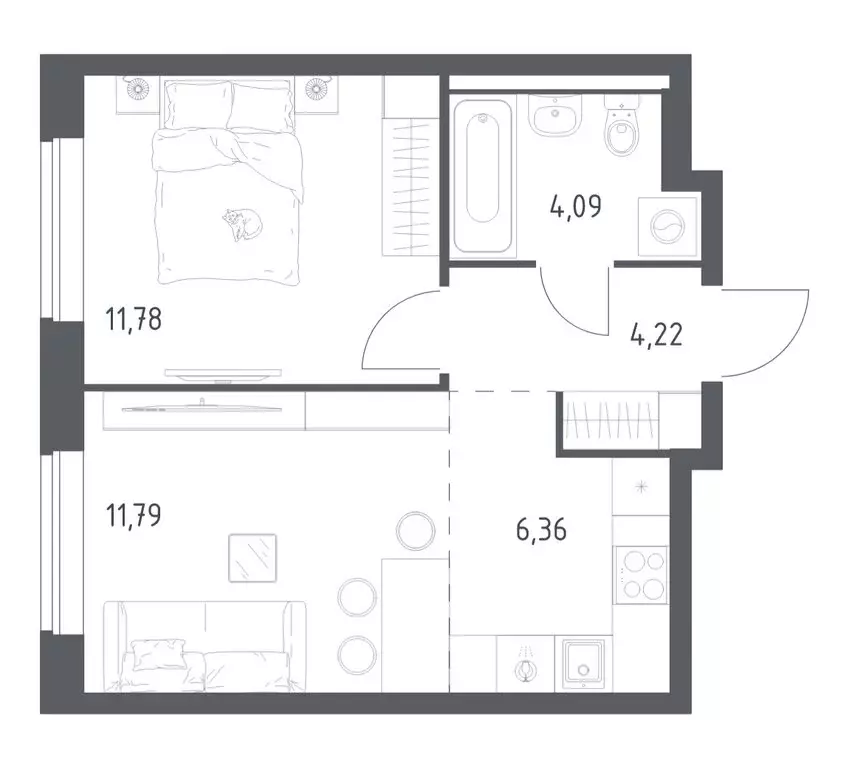 1-комнатная квартира: Ленинский городской округ, ЖК Новое Видное, 14.1 ... - Фото 1