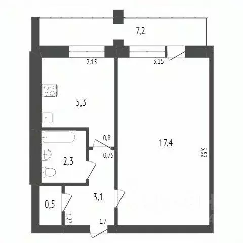 1-к кв. Хабаровский край, Комсомольск-на-Амуре просп. Копылова, 51 ... - Фото 2