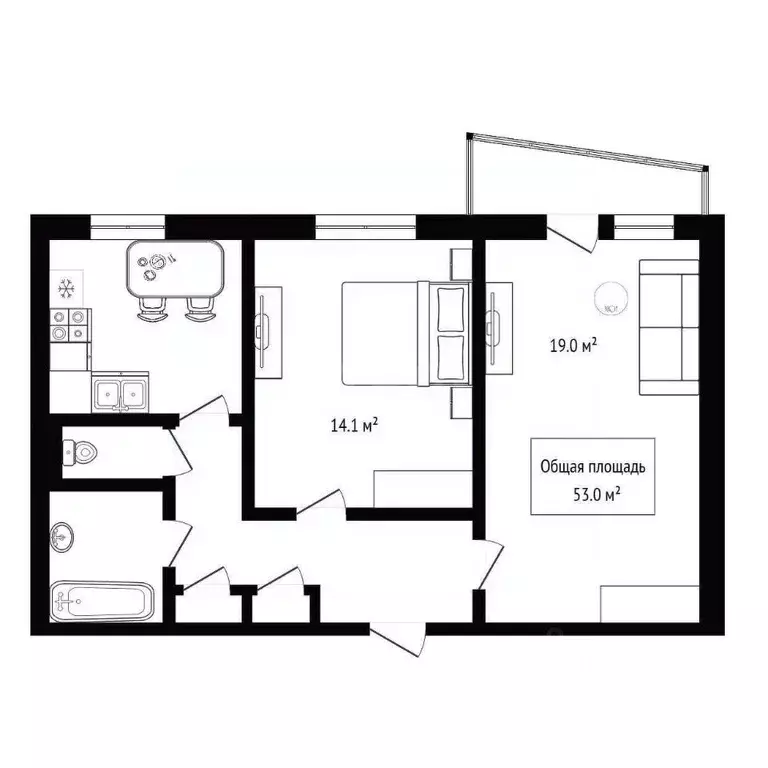 2-к кв. Новосибирская область, Бердск ул. Островского, 75 (53.0 м) - Фото 1