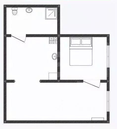 1-к кв. Татарстан, Казань ул. Айрата Хайруллина, 5к1 (24.0 м) - Фото 2