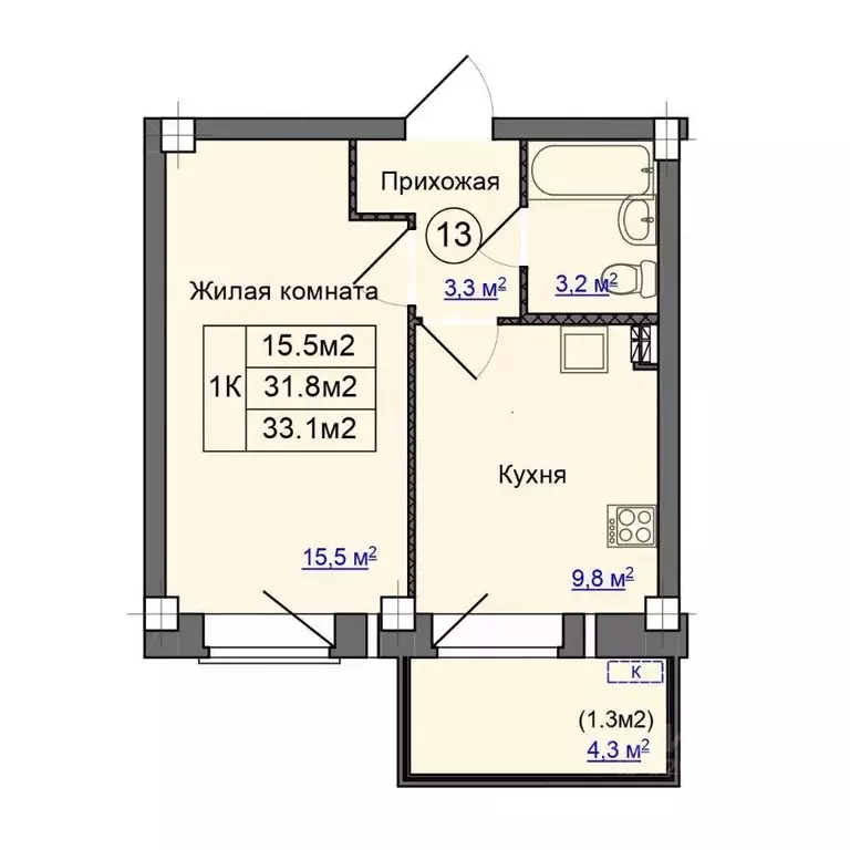 1-к кв. Псковская область, Псковский район, Завеличенская волость, д. ... - Фото 1