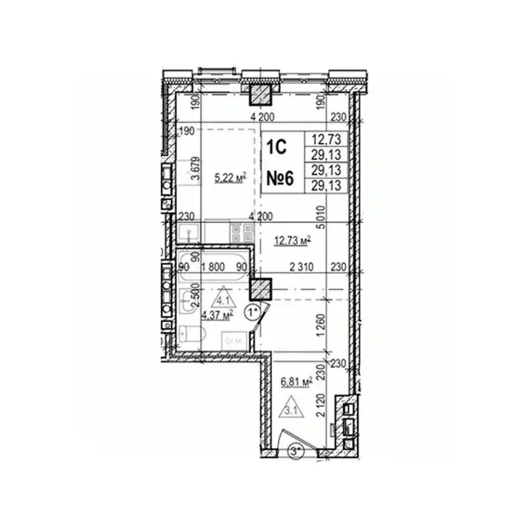 Студия Приморский край, Уссурийск Семь Ветров мкр, Уссури Парк жилой ... - Фото 1
