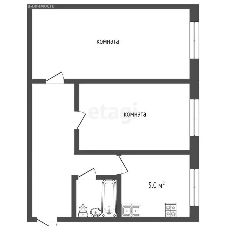 2-комнатная квартира: Муром, улица Щербакова, 37 (42.6 м) - Фото 0