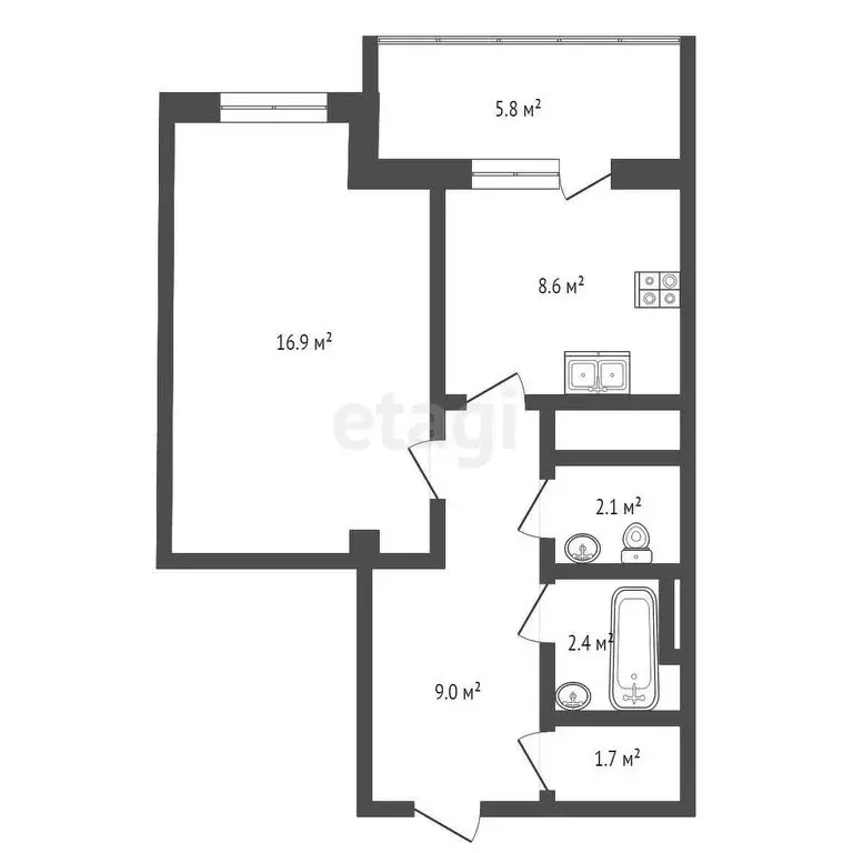1-комнатная квартира: Пенза, улица Урицкого, 48 (46.5 м) - Фото 0