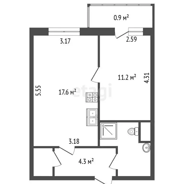 1-комнатная квартира: Санкт-Петербург, проспект Луначарского, 21к1 ... - Фото 1