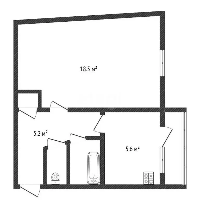 1-комнатная квартира: Черкесск, улица Ленина, 58Б (32.6 м) - Фото 2