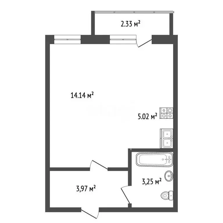 Квартира-студия: Стерлитамак, проспект Октября, 95 (26.7 м) - Фото 1