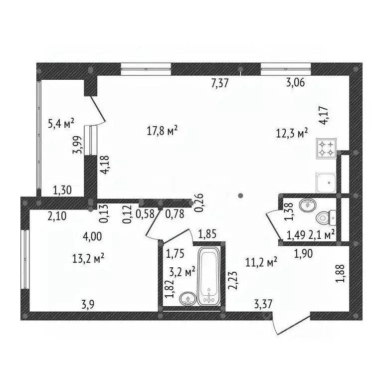 2-к кв. Башкортостан, Уфа Комсомольская ул., 111 (65.3 м) - Фото 2