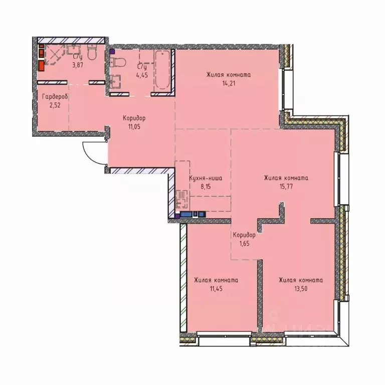 4-к кв. Иркутская область, Иркутск Култукская ул., 16 (86.6 м) - Фото 0