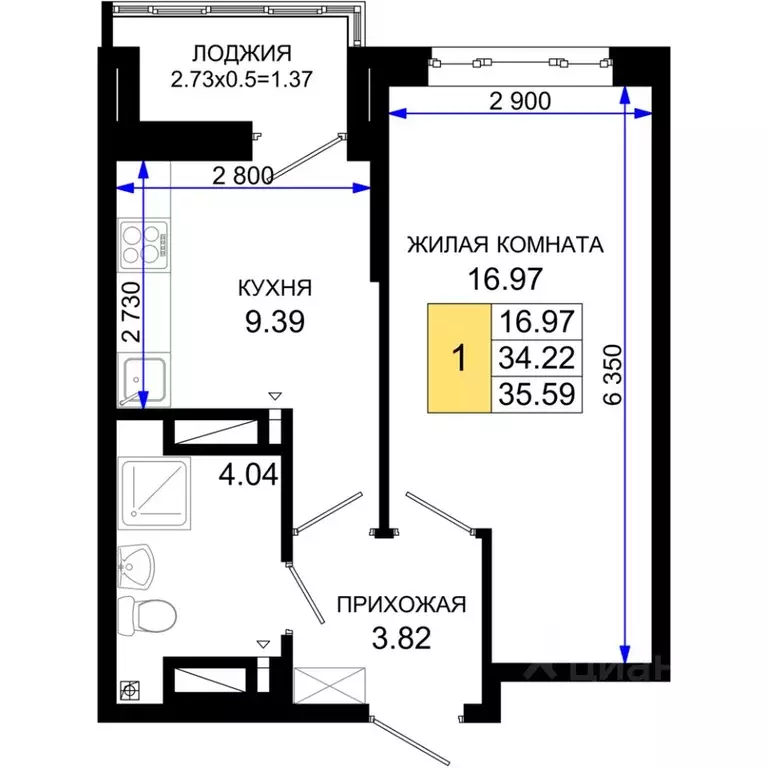 1-к кв. Ростовская область, Ростов-на-Дону Элеваторный пер., 6/2с ... - Фото 0