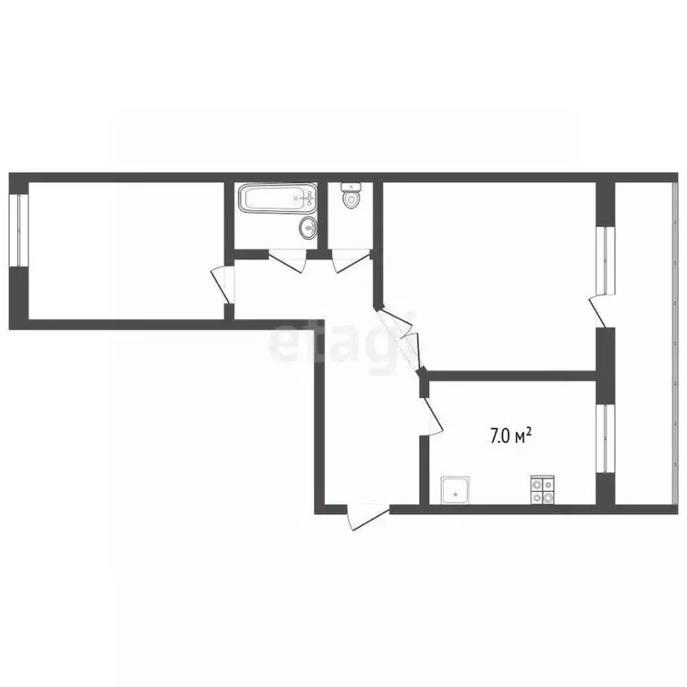 2-к кв. Орловская область, с. Знаменское ул. Мира, 3 (47.9 м) - Фото 2