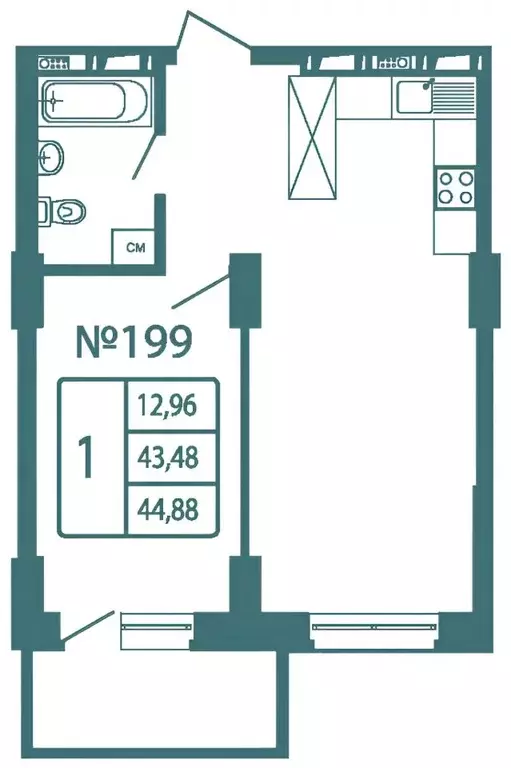 1-к кв. Московская область, Одинцово Северная ул., 5к2 (47.0 м) - Фото 1