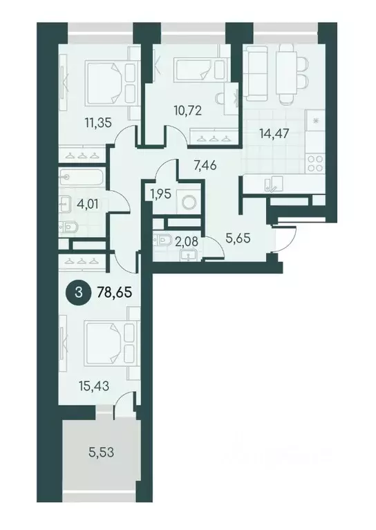 3-к кв. Курганская область, Курган Малиновые высоты жилой комплекс ... - Фото 1