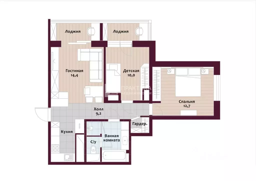3-к кв. Москва Наримановская ул., 8 (60.4 м) - Фото 2