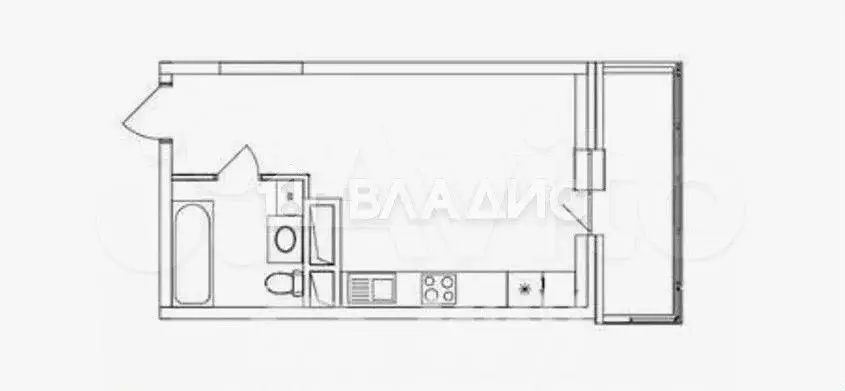 Квартира-студия, 25,6 м, 7/22 эт. - Фото 0