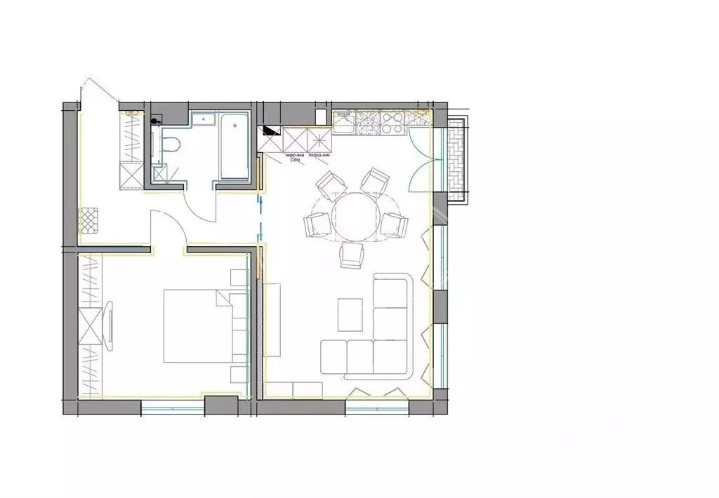2-к кв. Калининградская область, Зеленоградск ул. Гагарина, 55А (59.8 ... - Фото 2